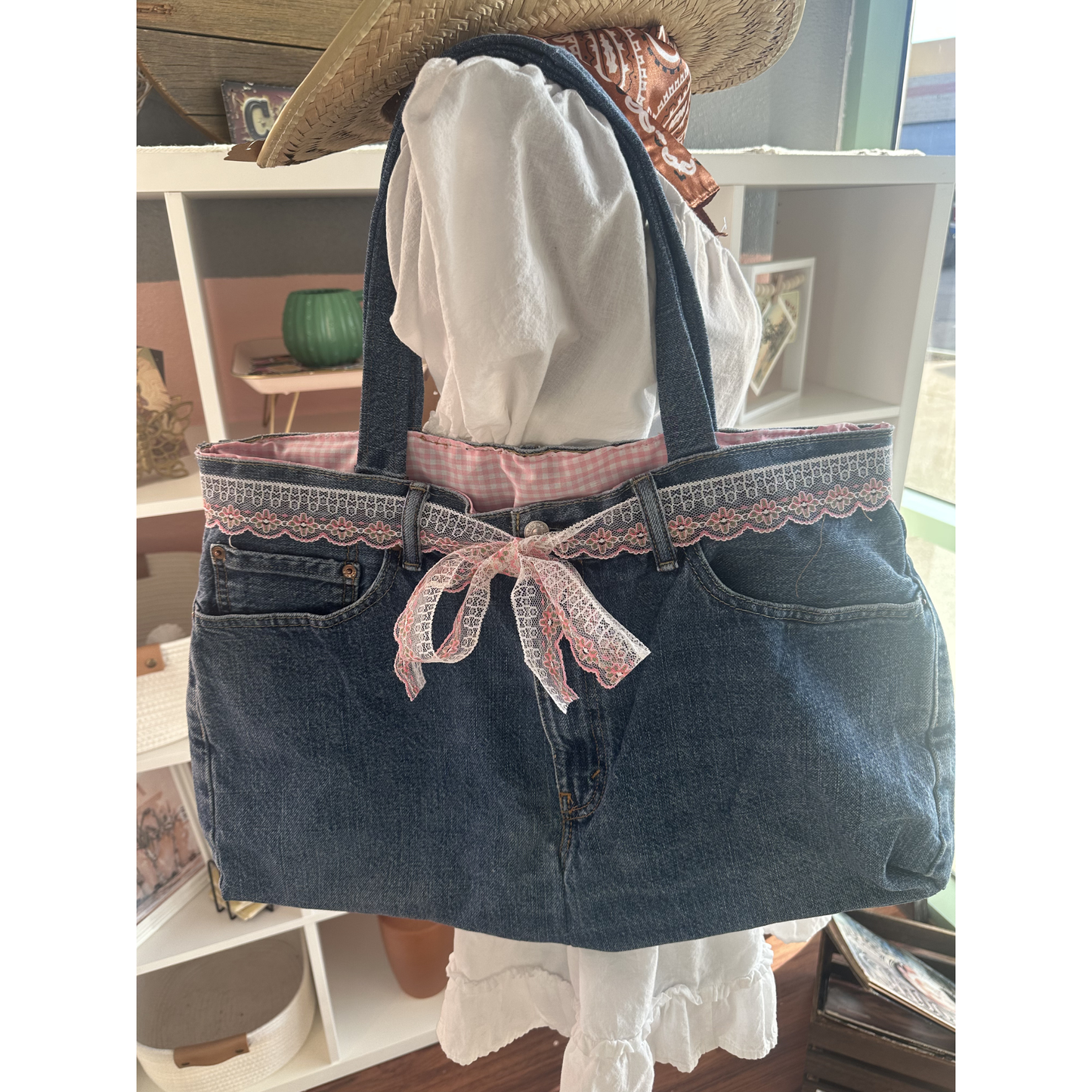 Denim Handbag-Large tote