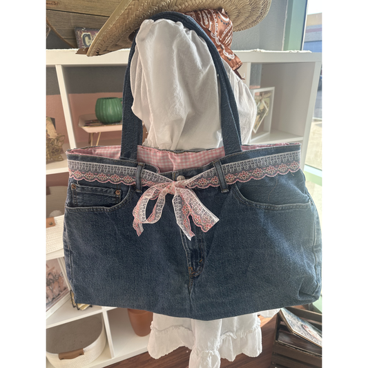 Denim Handbag-Large tote