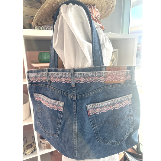 Denim Handbag-Large tote